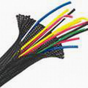 Fire Resistant PET Expandable Braided Sleeving Halogen Free For Cable  Harness